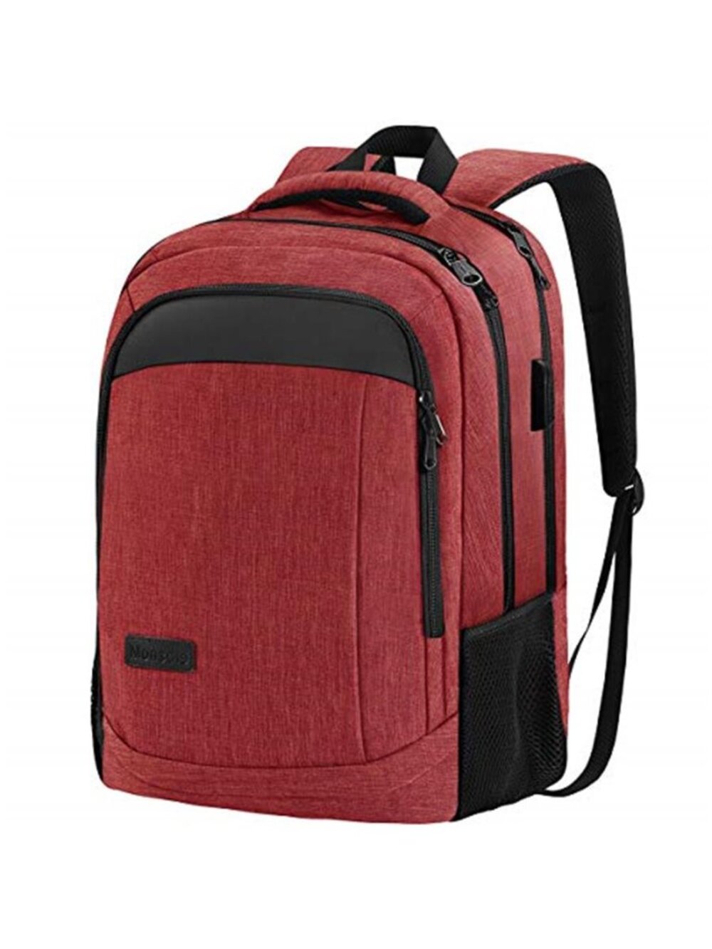 Red Laptop Backpack 15 in Waterproof Travel Work Bag USB Anti Theft Carry On Bag
